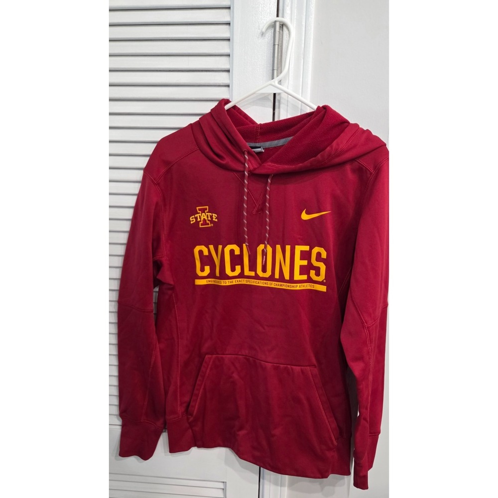 Nike Iowa State Cyclones Therma Fit Hoodie Mens Small Red Pullover Sweatshirt